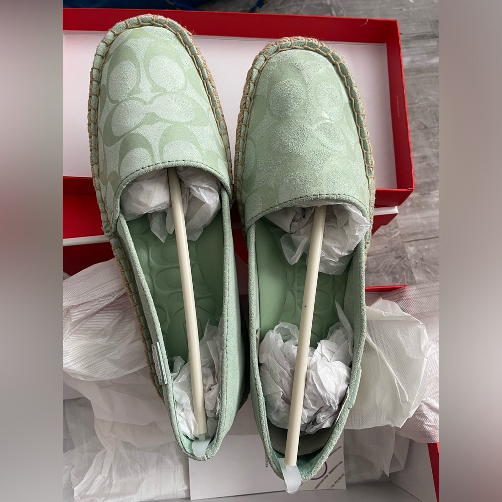Coach Mint Green Espadrille Flats - Picture 7 of 9
